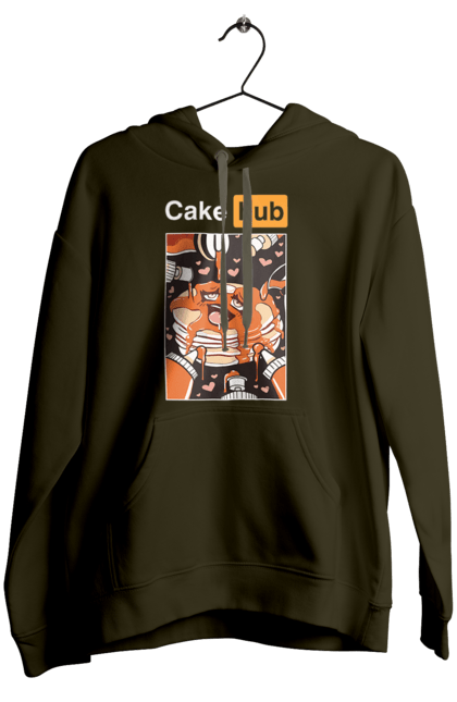 Жіноче худі з принтом "Кейк Хаб". Брутальна, гумор, кейк хаб, порн хаб, прикол. 2070702