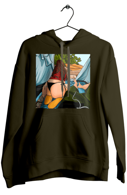 Women`s hoodie with prints Rest With Favorite In The Tent. Ass, dog, tent, vacation. 2070702