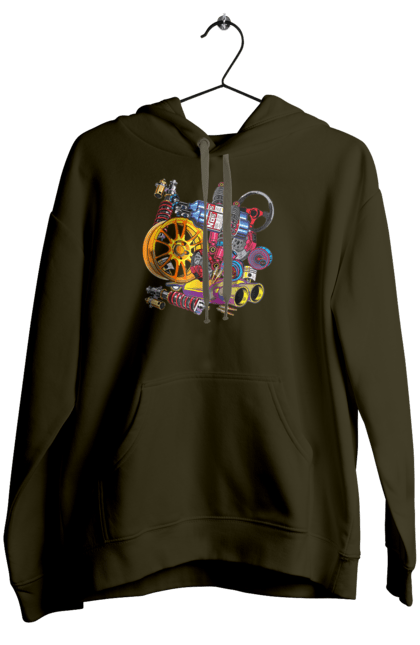 Women`s hoodie with prints Carparts. Auto parts, car, carparts, drive, drug, machine, race. 2070702