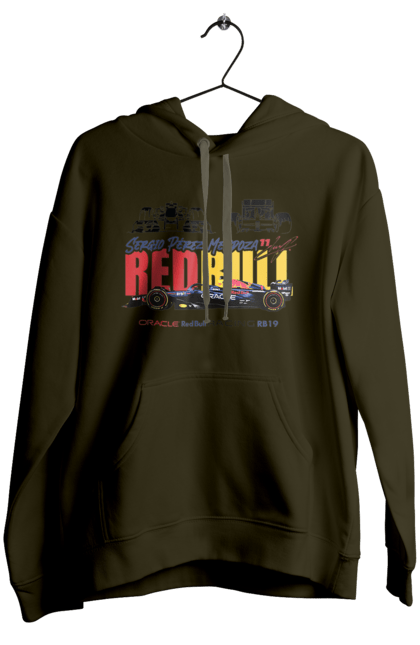 Women's hoodie with prints Red Bull Racing RB19. Auto, automobile, bolide, car, formula 1, race, red bull, sport. 2070702