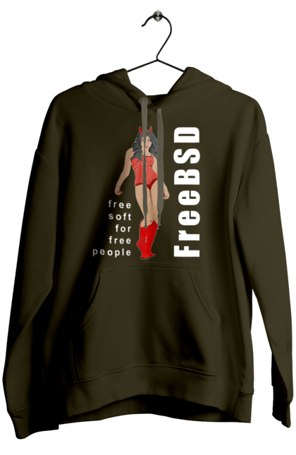 Жіноче худі з принтом "Freebsd Для Вільних". Bsd, freebsd, unix, адміністратор, айті, айтішник, безкоштовна, безкоштовно, бестія, білий, вільна, демон, демонесса, дівчина, для дорослих, доступність, еротика, еротична, жінка, незалежність, операційна система, ос, програміст, програмне забезпечення, свобода, сисадмін, система, системний адміністратор, софт, текст, червоний. 2070702