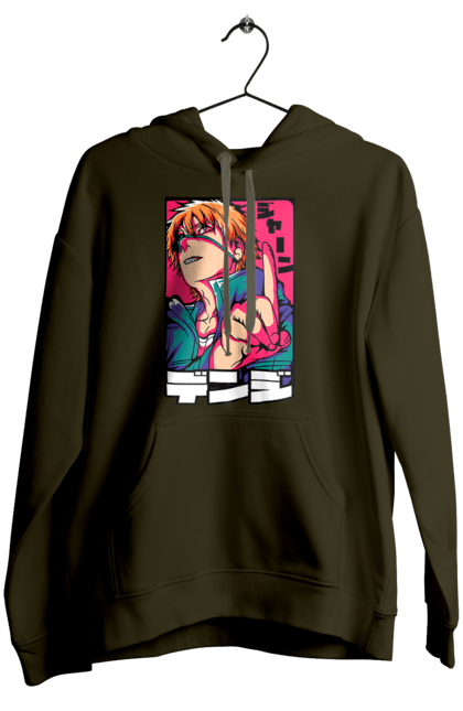 Women's hoodie with prints Chainsaw Man. Anime, chainsaw man, demon, denji, manga, pochita, shonen. 2070702