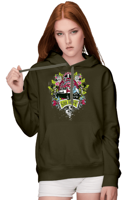Women`s hoodie with prints Car Show, Summer. Automobile, cards, money, palm, show. 2070702