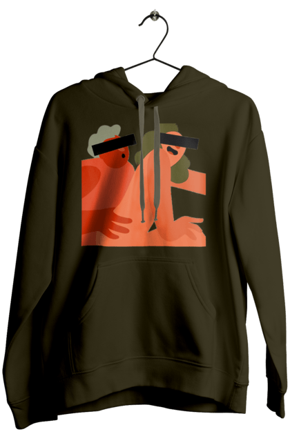 Women`s hoodie with prints Love and hidden camera. Chewing gum, friendship, fun, hidden camera, humor, love, peace, sex, smex. 2070702