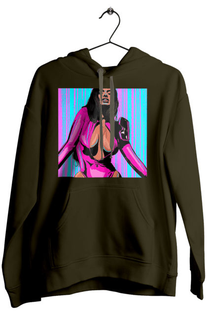 Женское худи с принтом Девушка С Глубоким Декольте. 18, голая, девушка, сиськи. 2070702