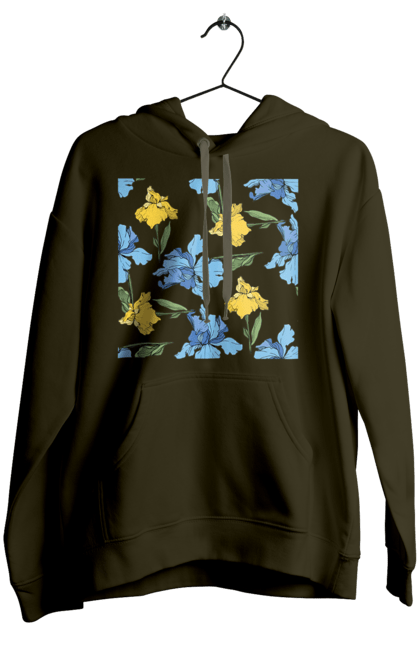 Жіноче худі з принтом "Квіти Іриси". 8 березня, andreyanush, весна, весняний подарунок, день матері, день народження, літній подарунок, літо, подарунок дружині, подарунок коханій, подарунок мамі. 2070702