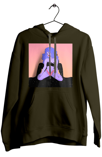 Жіноче худі з принтом "Фіолетова Дівчина В Трусиках". Інопланетянка, у трусах. 2070702