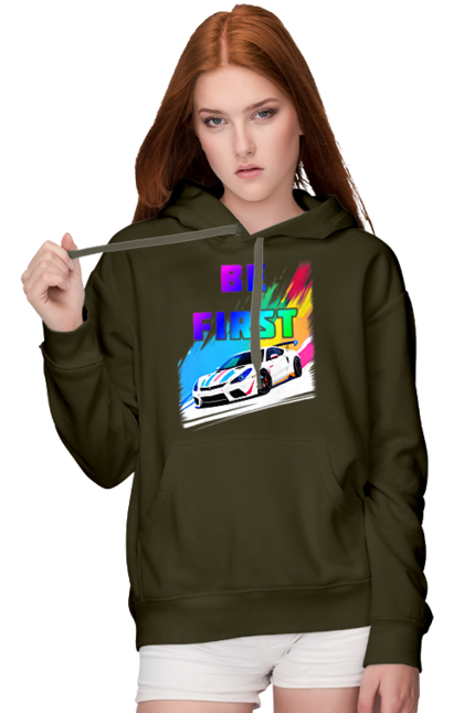 Women`s hoodie with prints Race. Automobile, race, sport car, sports car. 2070702