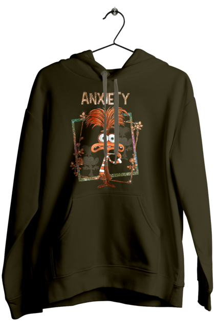 Women's hoodie with prints Inside Out Anxiety. Anxiety, cartoon, emotions, inside out, pixar. 2070702