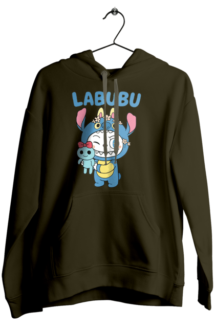Жіноче худі з принтом "Лабубу". Іграшка лабубу, лабубу, лабубу кока кола, мерч лабубу, мила, синя лабаба, смішна лабубу. 2070702