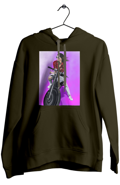 Жіноче худі з принтом "Дівчина Байкер". Байк, байкер, гонка, дівчина, мото, мотор, мотоцикл, поїздка, стиль, стиль життя. 2070702