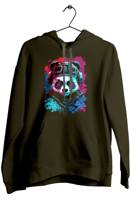 Жіноче худі з принтом "Панда в VR шолом". Віртуальна реальність, гік, панда, персонаж, шолом. 2070702