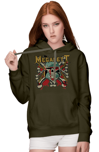 Жіноче худі з принтом "Megafett". Boba fett, megadeth, megafett, боба фетт, зоряні війни, клон, мисливець за головами. 2070702