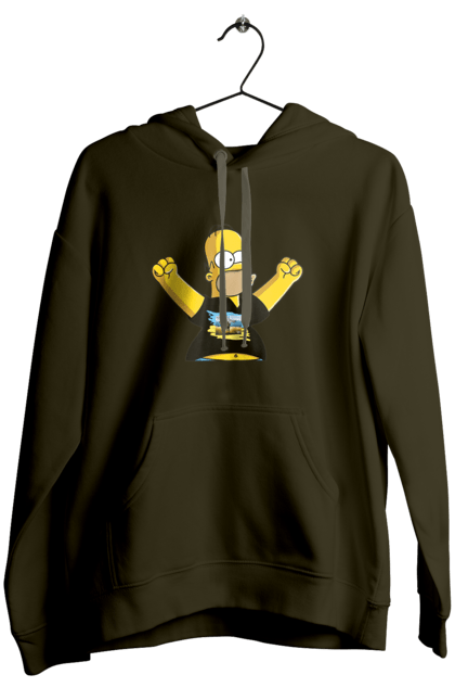 Women`s hoodie with prints Simpson and the Russian ship. Homer, homer simpson, patriot, russian ship, ship brand, simpson, ukraine, victory, war. 2070702
