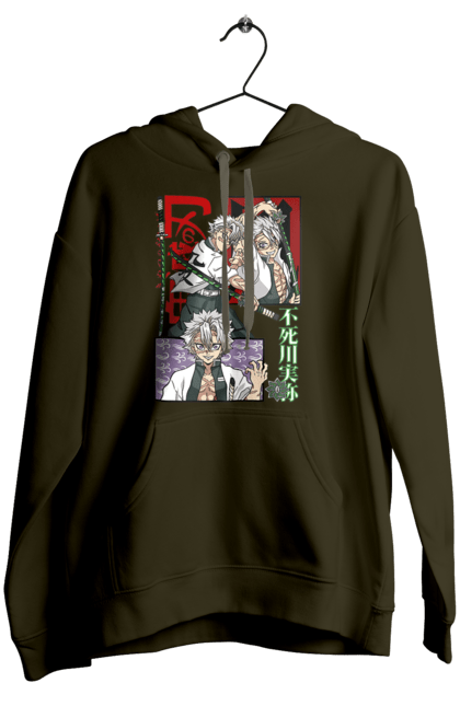 Women's hoodie with prints Demon Slayer Sanemi. Anime, demon slayer, kimetsu no yaiba, manga, sanemi, sanemi shinazugawa, serial. 2070702