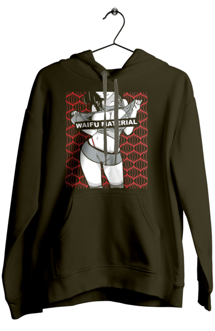 Women's hoodie with prints Waifu. Anime, body, breast, character, fictional character, manga, video game, waifu. 2070702