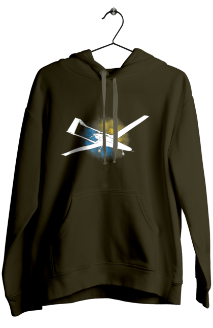 Жіноче худі з принтом "Товариш байрактар". Акварель, байрактар, небо, славаукраїні, україна. 2070702