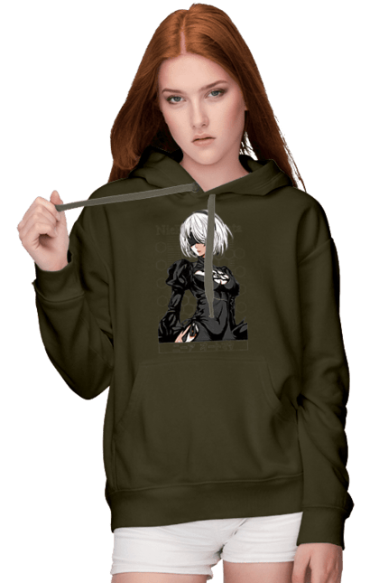 Women's hoodie with prints Nier: Automata 2B. Character, executioner, game, nier: automata, platinum games, video game, yorha. 2070702