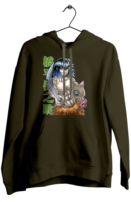 Women's hoodie with prints Demon Slayer Inosuke. Anime, demon slayer, inosuke, inosuke hashibira, kimetsu no yaiba, manga. 2070702