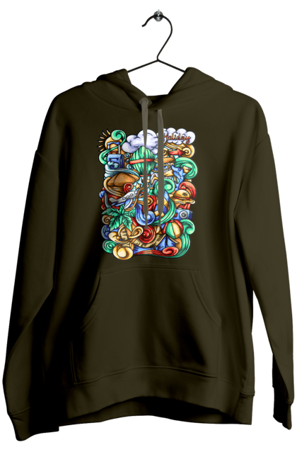 Жіноче худі з принтом "Канікули відпочинок арт". Відпочинок, канікули, літо, море, пляж, подорож. 2070702