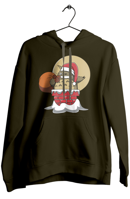 Жіноче худі з принтом "Тоторо Санта Клаус". Santa claus, аніме, комедія драма, мій сосід тоторо, пригоди, санта, санта клаус, серіал, фентезі, фільм. 2070702