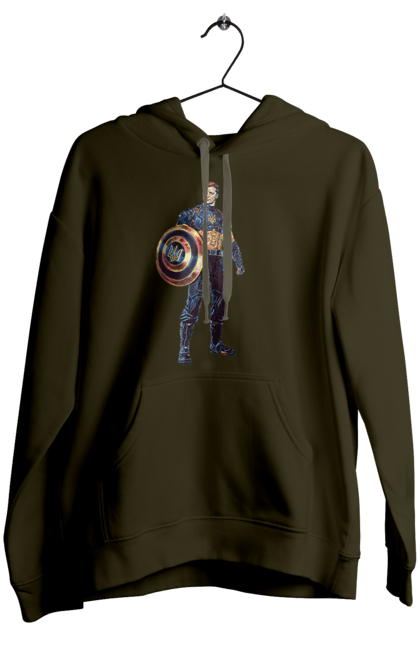 Жіноче худі з принтом "Капітан Україна Зеленський арт". Володимир зеленський, зеленський, капітан америка, капітан україна, україна. 2070702