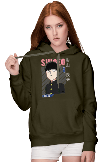 Жіноче худі з принтом "Mob Psycho 100". Anime, manga, mob psycho 100, shigeo kageyama, аніме, манга, моб, моб-вар ят 100, сігео кагеяма, шіґео каґеяма. 2070702