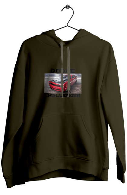 Women`s hoodie with prints Dodge challenger. An american legend, auto, car, classic car, cult car, dodge challenger, oil car, powerful car. 2070702