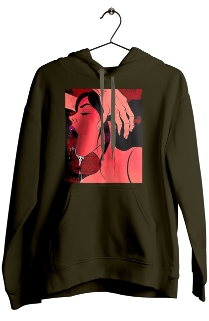 Women`s hoodie with prints Girl Sucks With Saliva. Sex, suck. 2070702