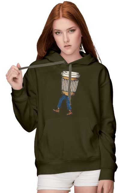 Жіноче худі з принтом "Людина Кава". Кава. 2070702