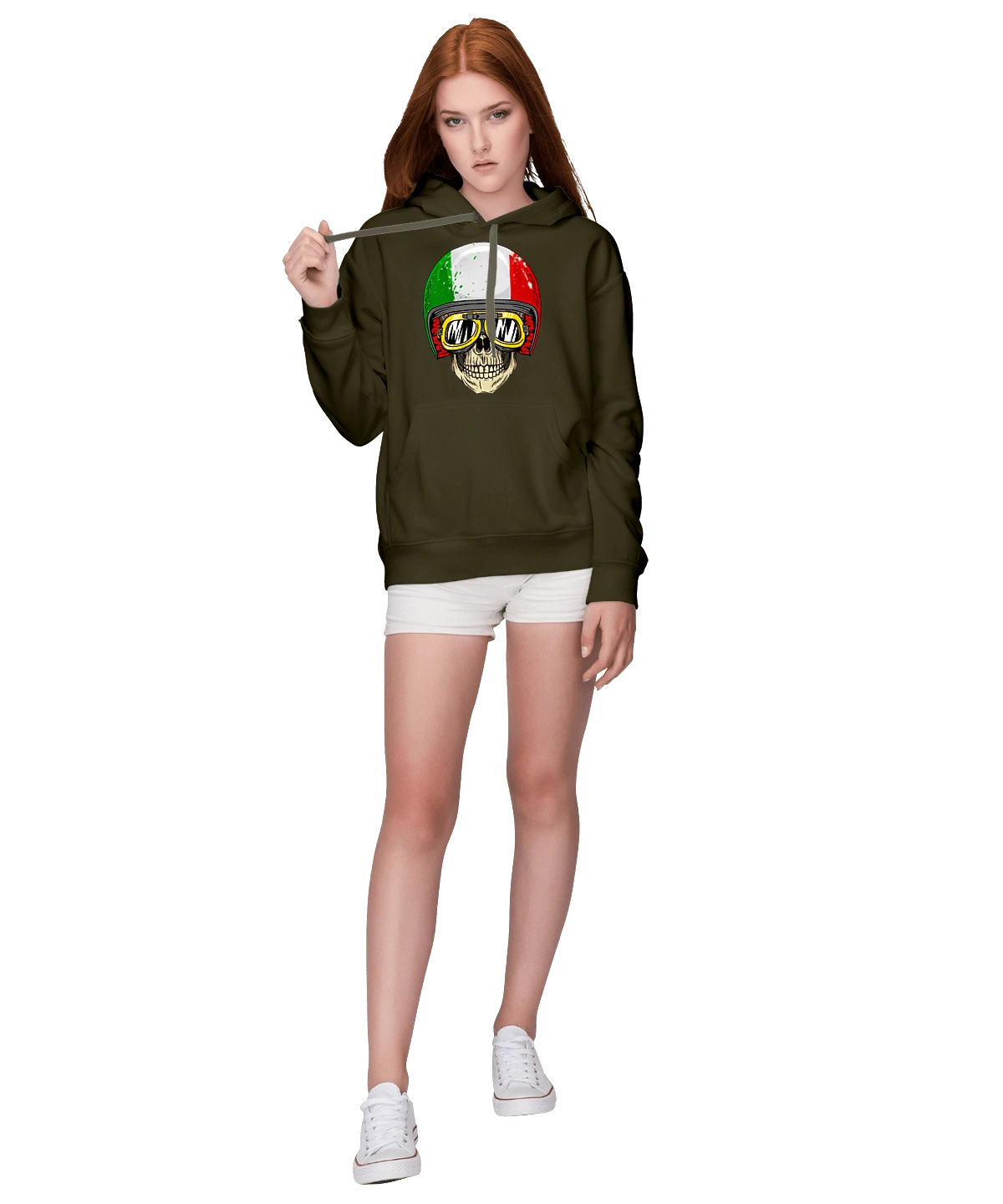 Skull in a motorcycle helmet