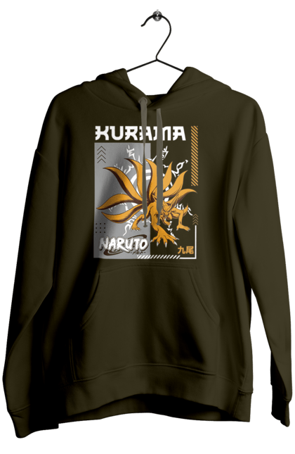 Жіноче худі з принтом "Наруто Курама". Kurama, naruto, аніме, курама, манга, наруто, ніндзя, персонаж, серіал. 2070702