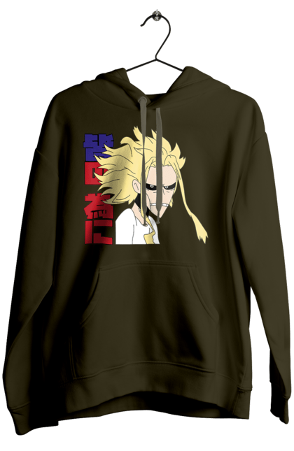 Жіноче худі з принтом "Моя академія героїв Всемогутній". All might, my hero academia, yagi toshinori, академія юей, аніме, всемогутній, манга, моя геройська академія, один за всіх, тошинорі ягі. 2070702