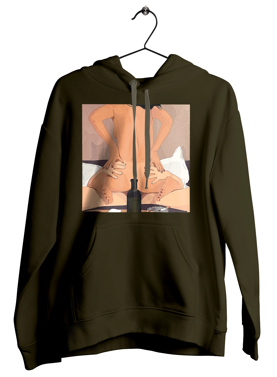 Naked Girl, Bottle And Cigarettes