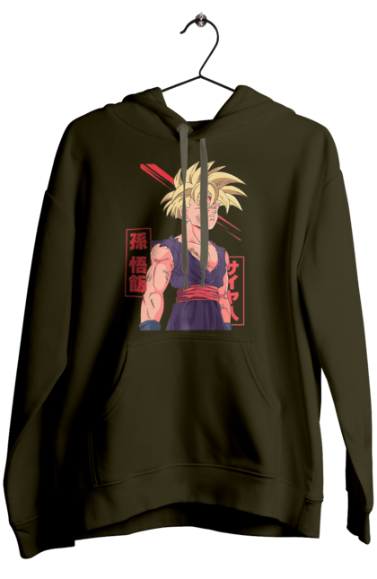 Women's hoodie with prints Dragon Ball Gohan. Anime, dragon ball, gohan, goku, manga, tv series, vegeta. 2070702