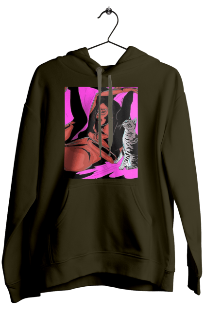 Women`s hoodie with prints Girl Gets Fun. Cat, naked, passion, satisfaction. 2070702