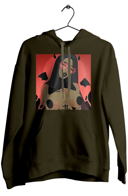 Women`s hoodie with prints Devil With Tits. Devil, naked, tits. 2070702