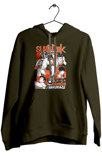 Women's hoodie with prints Slam Dunk Hanamichi Sakuragi. Anime, basketball, comedy, hanamichi sakuragi, manga, school, shonen, slam dunk, sports anime. 2070702