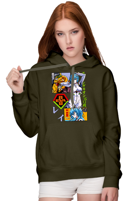 Women's hoodie with prints Evangelion Rei. Anime, evangelion, eve, kaoru, manga, rei ayanami, shinji. 2070702