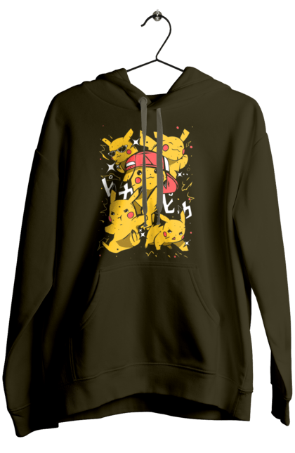 Women's hoodie with prints Pikachu. Anime, game, manga, nintendo, pikachu, pokemon. 2070702