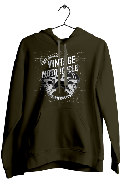 Жіноче худі з принтом "мото вантажу". Вінтаж, мото, череп, шолом. 2070702