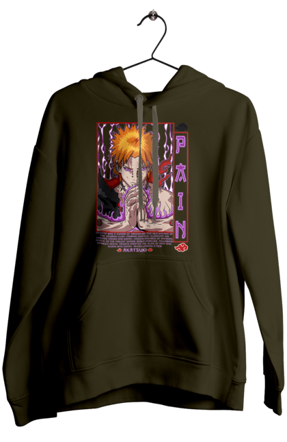 Women's hoodie with prints Naruto Yahiko. Akatsuki, anime, character, manga, naruto, ninja, pain, tv series, yahiko. 2070702