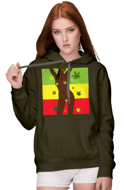 Women`s hoodie with prints Naked Girl And Hemp. Hemp, naked, smoke, tits. 2070702