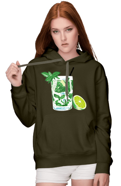 Women`s hoodie with prints Mojito And Lemon Drink. Drink, lemon, mojito. 2070702