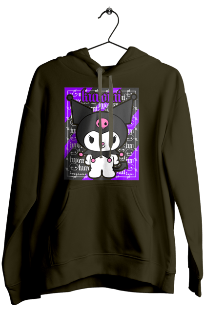 Women`s hoodie with prints Hello Kitty Kuromi. Anime, character, hello kitty, kuromi, my melody, sanrio. 2070702