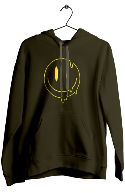 Женское худи с принтом Летний Смайлик. Веселая рожица, веселый смайлик, жарко, компьютерная улыбка, поплыл, потный смайлик, рожица, смайл хорошего настроения, смайлик, течет, улыбающаяся рожица, улыбающийся человечек, улыбка, человек с улыбкой, человечек с улыбкой. 2070702