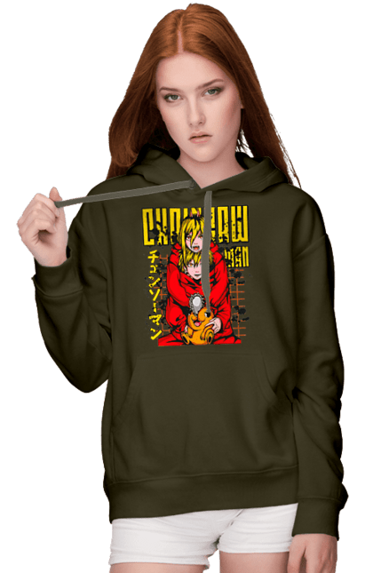 Women's hoodie with prints Chainsaw Man Power and Denji. Anime, chainsaw man, demon, denji, manga, power, shonen. 2070702