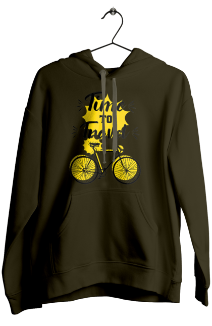 Women`s hoodie with prints Travel Time, Bicycle. Bicycle, time, travel. 2070702