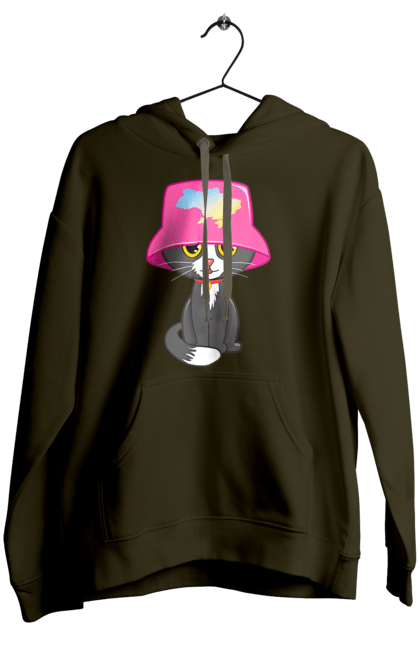 Жіноче худі з принтом "Котик з картою україни". Євробачення, калош, кіт, котик, музика, панама калоша, символ україни, україна. 2070702