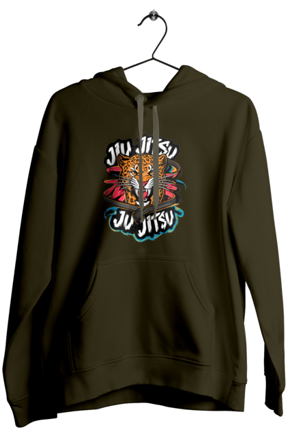 Women's hoodie with prints Jujutsu. Animal, japan, jiu jitsu, jujutsu, leopard, martial arts, ninja, samurai, sport. 2070702